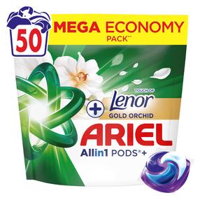 Pesukapslid Ariel All-in-1 PODS Touch Of Lenor Gold Orchid, 50 tk