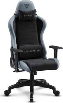 Žaidimų kėdė SENSE7 Spellcaster Fuku, 58 x 71 x 125 - 135 cm, juoda sp./pilka sp.