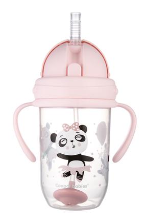 Vaikiška gertuvė Canpol Babies Non-Spill Cup Exotic Animals, 270 ml, 6+ mėn., plastikas/silikonas, rožinė sp.