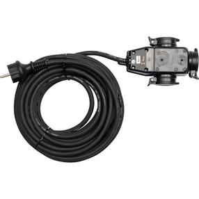Buitinis ilgintuvas Yato, 3 x 1,5 mm², 10 m, IP44, 3 lizdų, juoda sp.