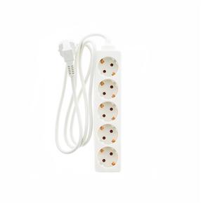 Pikendusjuhe Okko, 3 x 1 mm², 1.5 m, 5 pesa, valge v.