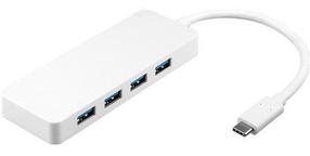 Adapteris Goobay USB Type C To USB USB Type-C male, USB A female x 4, balta krās.