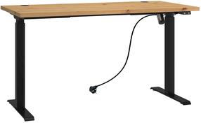 Kirjutuslaud reguleeritava kõrgusega ADRK Mallo, 138 cm x 67 cm, 70 - 118 cm, tamm v./must v.