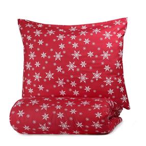 Kalėdinis patalynės užvalkalų komplektas Homla Snoflock 867953, raudonas, 200 x 220 cm