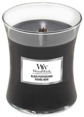 Žvakė, aromatinė WoodWick Black Peppercorn, 65 h, 275 g, Pilka