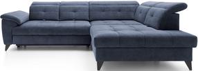 Kampinė sofa Inferne Aura 40, tamsiai mėlyna sp., dešininė, 297 x 210 cm x 107 cm