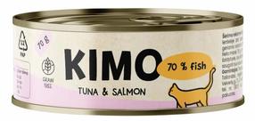 Mitrā kaķu barība Kimo, rīsi/lasis/tunzivis, 0.070 kg, 24 gab.