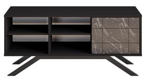 TV staliukas Kalune Design North, juoda sp., 130 cm x 58.6 cm x 38.6 cm