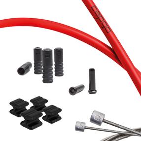 Edastuskaabel, komplekt Capgo Shimano/Sram Road & MTB, plastik/roostevaba teras, punane v.