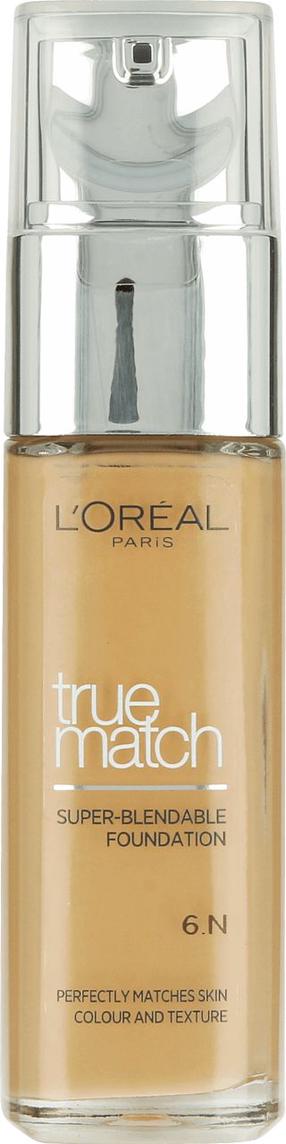 Makiažo pagrindas L’Oréal Paris True Match Super Blendable Foundation, SPF 17, medaus sp., n6 honey, 30 ml
