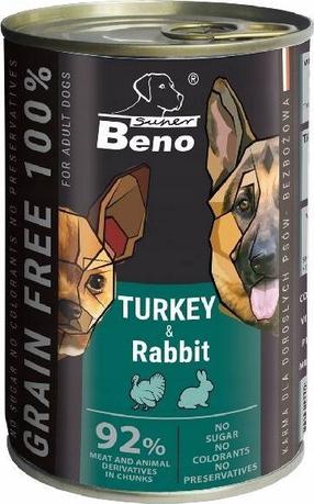 Šlapias šunų maistas Certech Super Beno Turkey & Rabbit, 0.415 kg