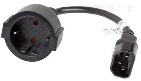 Adapteris Lanberg IEC C14 / Schuko Schuko, IEC 320 C14, 0.2 m, juoda