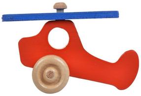 Stumjamās rotaļlietas Wood&Joy Mini Airplane, 9 cm, zila krās./sarkana krās.