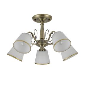 Šviestuvas lubų Candellux Lighting Losanna, E14, 5 x 40 W, balta sp. / aukso sp., 10 x 12 cm