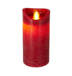 LED svece ar taimeri ar LED apgaismojumu, 15 cm, sarkana krās.