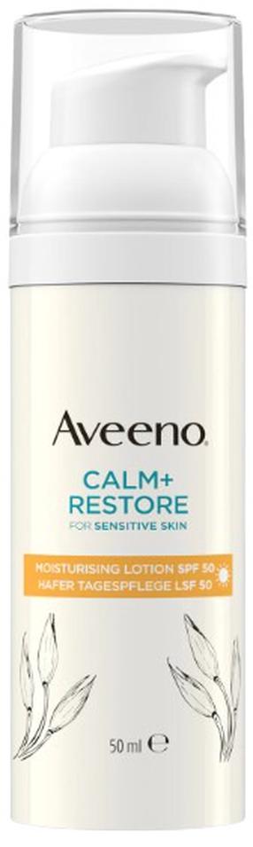 Päevituse hoolduslosjoon tooted näole Aveeno Calm + Restore Moisturising SPF50, 50 ml