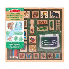 Antspaudų rinkinys, su priedais Melissa & Doug Stamp A Scene Rain Forest, įvairių spalvų