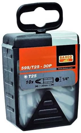 Skrūvgriežu uzgaļu komplekts Bahco Torx Bits, T10, 25 mm, 1/4"