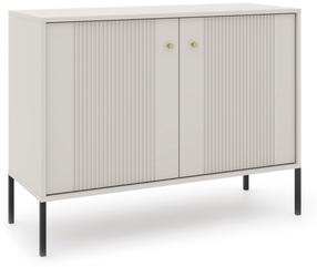 Komoda Iseo 2D IS02, balta sp./juoda sp., 79 cm x 39 cm x 104.5 cm