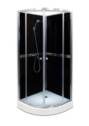 Душевая кабина Thema Lux QA047, полукруглая, 80 см x 80 см x 200 см, хромовый цв./закаленный