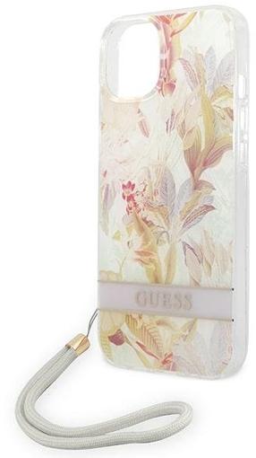 Telefono dėklas Guess Flower Strap, šviesiai ruda sp., Apple