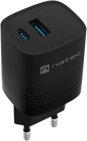 Telefoni laadija Natec NUC-2141, USB Type C/USB Type A, must v., 30 W