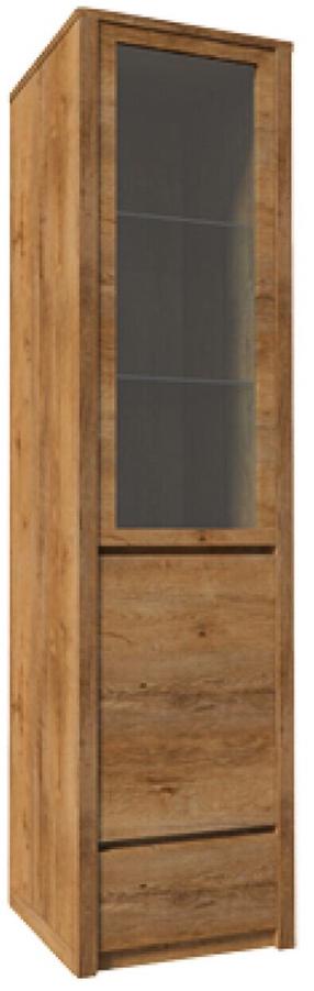 Vitrina Gala Meble Montana W1D, ąžuolo sp., 43 cm x 50 cm x 197 cm