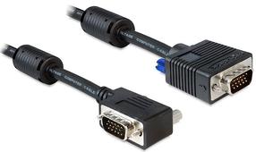 Laidas Delock VGA 15 pin male, VGA 15 pin male, 2 m, juoda sp.