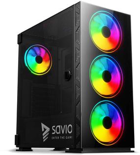 Корпус компьютера Savio Prime X1 ARGB, черный цв.