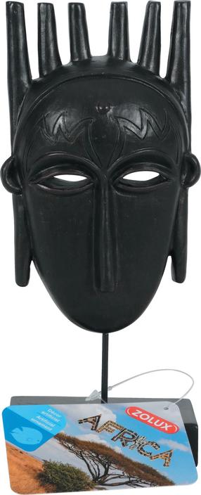 Akvārija dekorācija Zolux Africa Mask Man 352211, melna krās., 7.7 cm, M