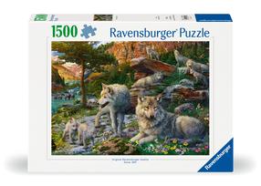 Dėlionė Ravensburger Wolves In Spring, 60 cm x 80 cm, 1500 vnt., įvairių spalvų
