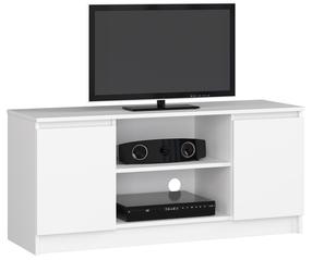 TV staliukas Akord RTV, skaidri sp./balta sp., 40 cm x 120 cm x 55 cm