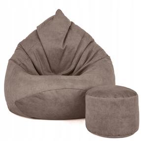Sėdmaišis su pufu Sako Mega Premium Terra Velour XL, ruda sp.