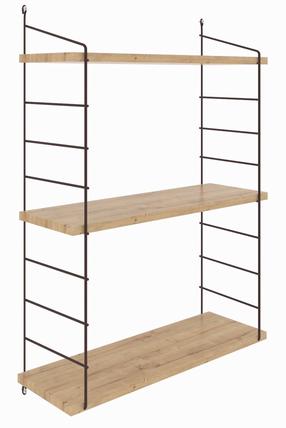 Настенная полка Kalune Design Armoni 3'lü, дубовый цв., 85 см x 20 см x 72 см