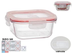 Pārtikas trauks Kitchen&GO Square, 0.32 l, 12 cm x 12 cm, caurspīdīga krās.