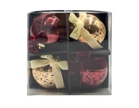 Eglītes rotājums Christmas Touch EG01-KS2611, zelta krās./sarkana krās., plastmasa, 4 gab.