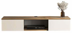 Televizoriaus spintelė Kalune Design Elia, balta sp./riešuto sp., 32 cm x 140 cm x 25.6 cm