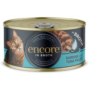 Kassi märgtoit Encore In Broth, tuunikala/sardiinid, 0.070 kg