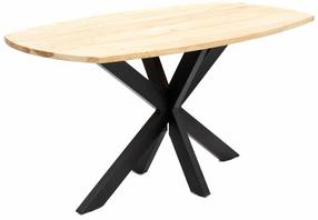 Valgomojo stalas Homla Glima, rudas/juodas, 160 cm x 80 cm x 76 cm