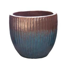 Puķu pods Domoletti OP16-305_M, keramika, Ø 37 cm, zila krās./brūna krās.
