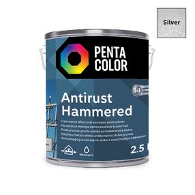 Emaliniai dažai, universalūs Pentacolor Anti Rust Hammered, blizgus, 2.5 l, sidabro sp.