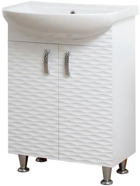 Vonios spintelė su praustuvu Sanservis 3D-60, balta, 44 cm x 60 cm x 84.5 cm