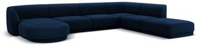 Kampinė sofa Micadoni Home Miley Velvet Panoramic 6 Seats, tamsiai mėlyna sp., dešininė, 327 x 245 cm x 74 cm