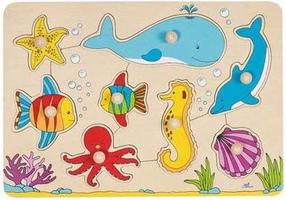 Деревянный пазл Goki Underwater World, 9 шт.