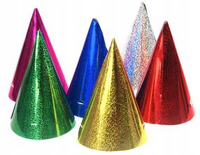 Cepure, komplekts Party Deco Holographic, daudzkrāsaina, 17.5 cm, 6 gab.