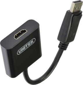 Adapteris Unitek DisplayPort to HDMI Display port male, HDMI female, 10 m, juoda sp.