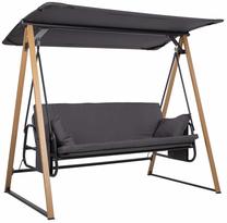 Lauko sūpynės Home4you Helia, pilka sp., 202 cm x 122 cm x 172 cm