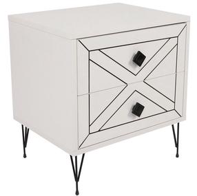 Naktinis staliukas Kalune Design Luna 854KLN3313, balta sp., 55 cm x 50 cm x 40 cm