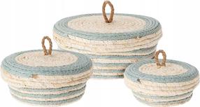 Korvide komplekt, esemete hoidmiseks Home Styling Collection 70026, sinine v./valge v., 26 x 26 x 10 cm