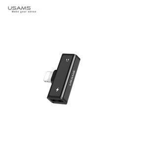 Адаптер Usams US-SJ270, Apple Lightning x 2/Apple Lightning, 2.5 см, черный цв.
